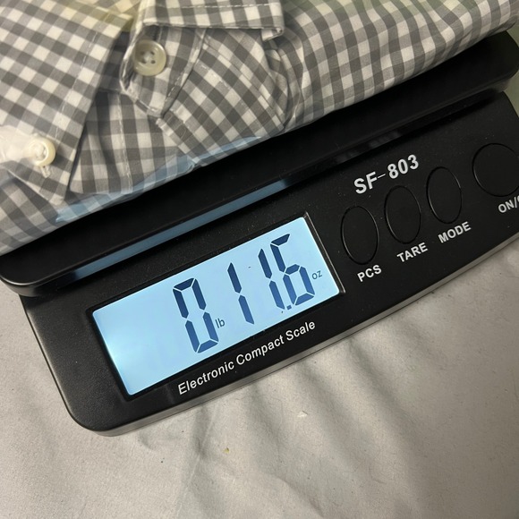 IZOD Button Down Shirt Gingham Gray Checkered Premium‎ Essentials Office Wear XL - Picture 7 of 7